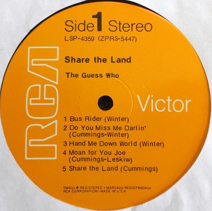 The Guess Who : Share The Land (LP, Album, Roc)