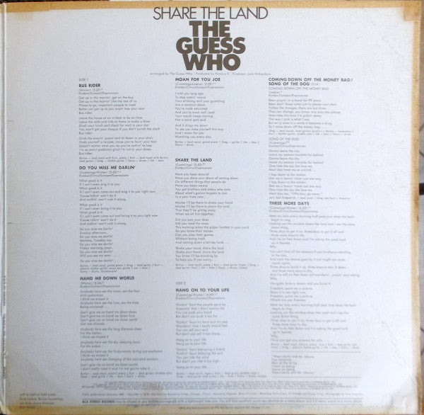 The Guess Who : Share The Land (LP, Album, Roc)