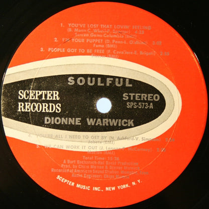 Dionne Warwick : Soulful (LP, Album, Mon)