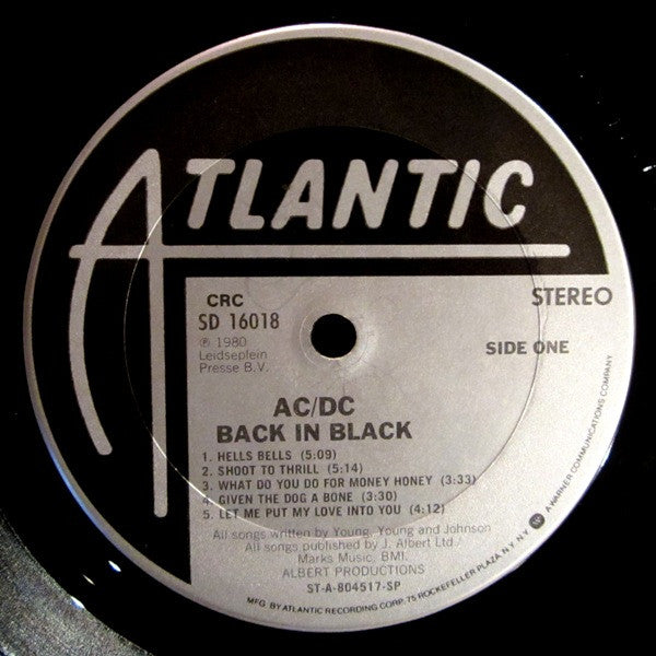AC/DC : Back In Black (LP, Album, Club, San)