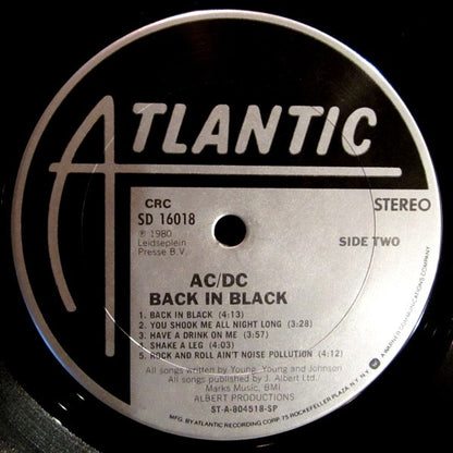 AC/DC : Back In Black (LP, Album, Club, San)