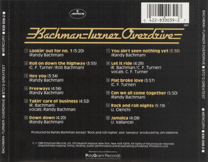Bachman-Turner Overdrive : BTO's Greatest (CD, Comp, RE)