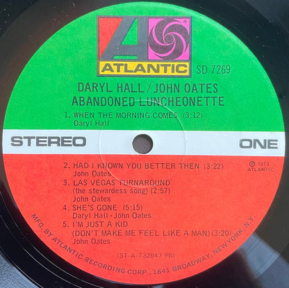 Daryl Hall / John Oates* : Abandoned Luncheonette (LP, Album, PR )