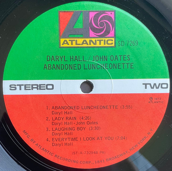 Daryl Hall / John Oates* : Abandoned Luncheonette (LP, Album, PR )