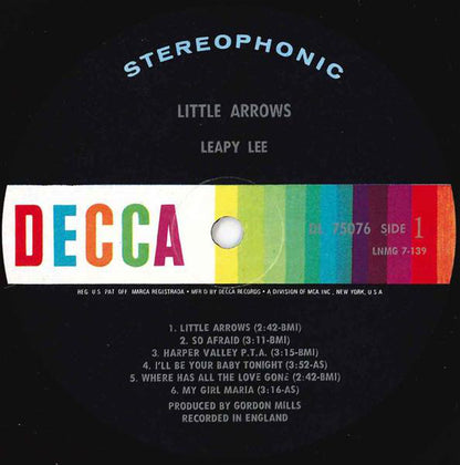 Leapy Lee : Little Arrows (LP, Album, Glo)