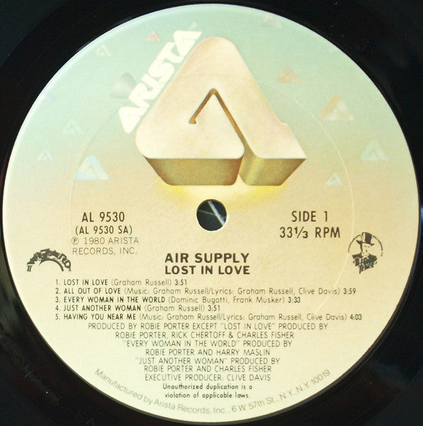Air Supply : Lost In Love (LP, Album)