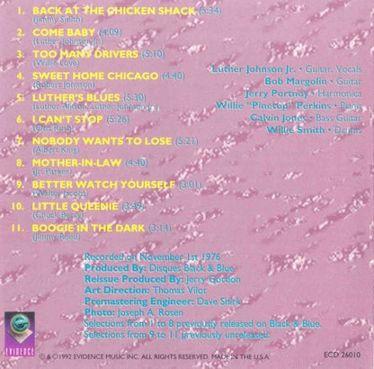 Luther Johnson Jr* : Luther's Blues (CD, Album, RE)