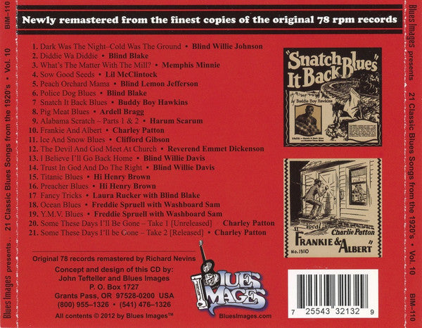 Various : 21 Classic Blues Songs From The 1920's: Vol. 10 (CD, Comp, RM)