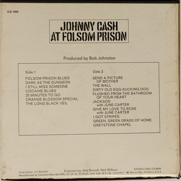 Johnny Cash : At Folsom Prison (Reel, 4tr Stereo, Album)