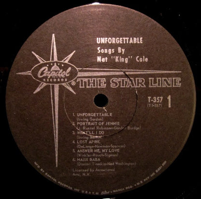 Nat King Cole : Unforgettable (LP, Album, Mono, Los)