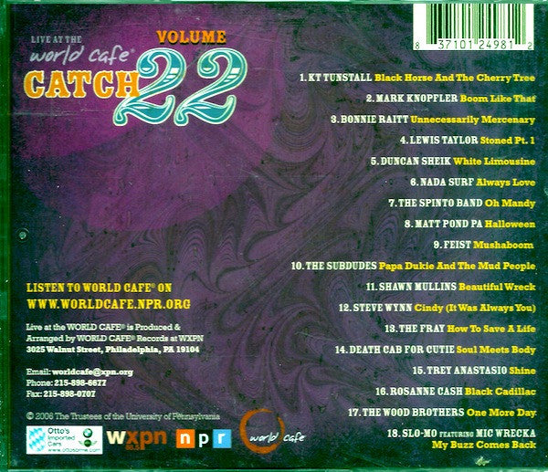 Various : Live At The World Cafe Volume 22: Catch 22 (CD, Comp)