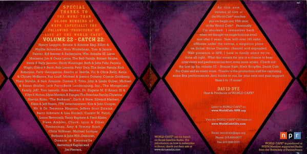 Various : Live At The World Cafe Volume 22: Catch 22 (CD, Comp)