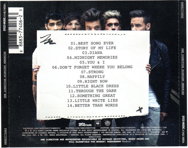 One Direction : Midnight Memories (CD, Album)