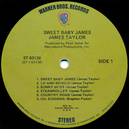 James Taylor (2) : Sweet Baby James (LP, Album, Club, Cap)