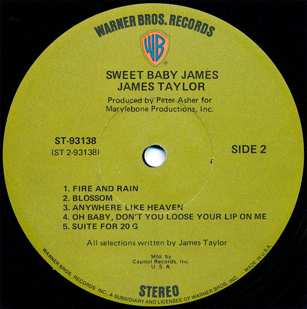 James Taylor (2) : Sweet Baby James (LP, Album, Club, Cap)