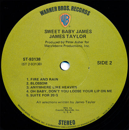 James Taylor (2) : Sweet Baby James (LP, Album, Club, Cap)