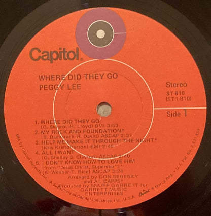 Peggy Lee : Where Did They Go (LP, Album, Jac)