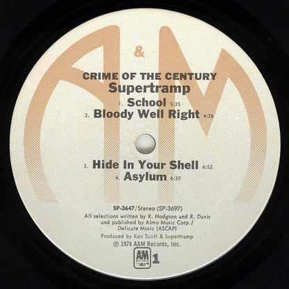 Supertramp : Crime Of The Century (LP, Album)