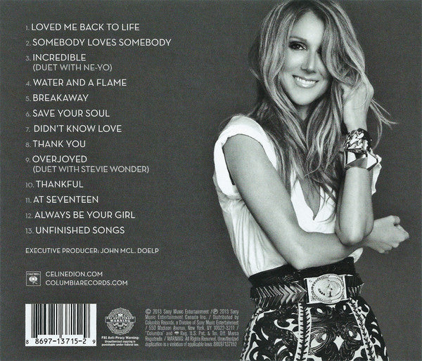 Celine Dion* : Loved Me Back To Life (CD, Album)