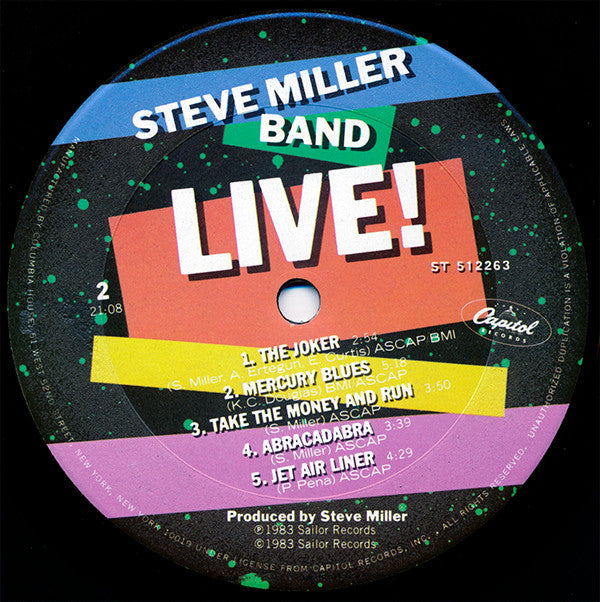Steve Miller Band : Live ! (LP, Album, Clu)