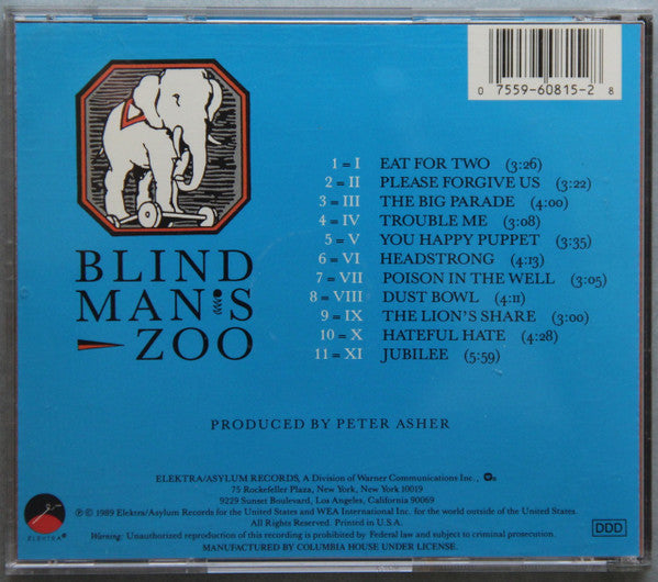 10,000 Maniacs : Blind Man's Zoo (CD, Album, Club, Col)