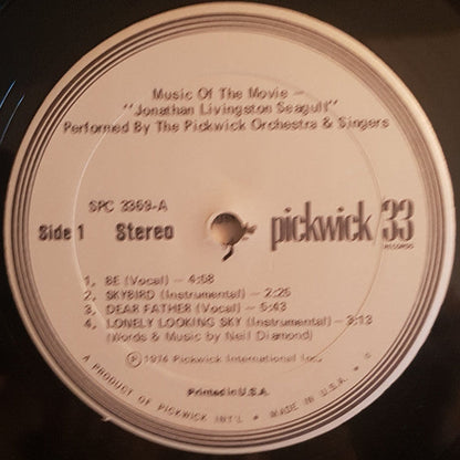 Pickwick Orchestra & Singers : Music Of The Motion Picture Jonathan Livingstone Seagull (LP)