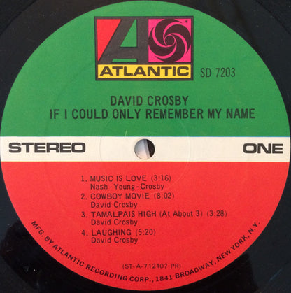David Crosby : If I Could Only Remember My Name (LP, Album, PR )