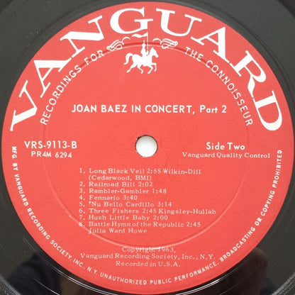 Joan Baez : In Concert Part 2 (LP, Album, Mono, Mar)
