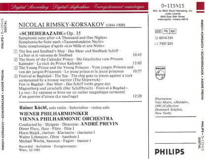 Rimsky-Korsakov*, Rainer Küchl, Wiener Philharmoniker, André Previn : Scheherazade (CD, Club)