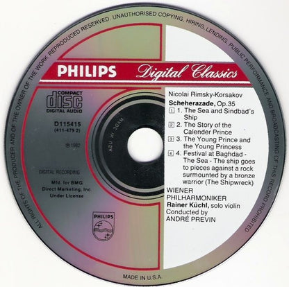 Rimsky-Korsakov*, Rainer Küchl, Wiener Philharmoniker, André Previn : Scheherazade (CD, Club)