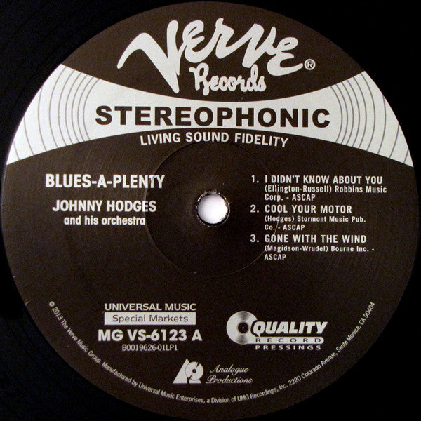 Buy Johnny Hodges And His Orchestra : Blues A-Plenty (2x12