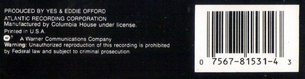 Yes : Fragile (Cass, Album, Club, RE)