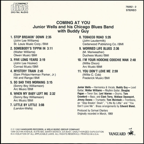 Junior Wells : Coming At You (CD, Album, RE)