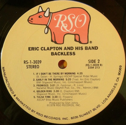 Eric Clapton : Backless (LP, Album, Pit)