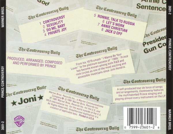 Prince : Controversy (CD, Album, RE, RP, Cin)