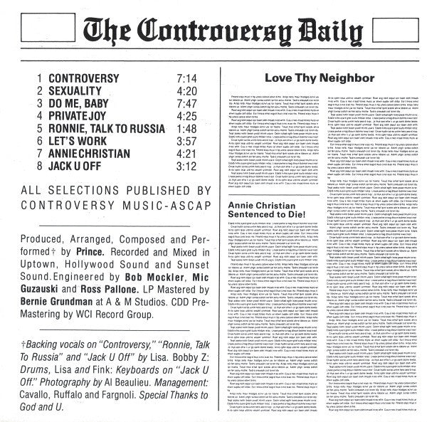 Prince : Controversy (CD, Album, RE, RP, Cin)