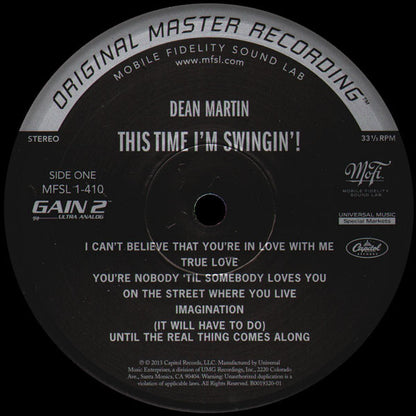 Dean Martin Orchestra Conducted By Nelson Riddle : This Time I'm Swingin' (LP, Album, Mono, Ltd, Num, RM, 180)
