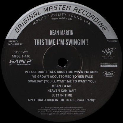 Dean Martin Orchestra Conducted By Nelson Riddle : This Time I'm Swingin' (LP, Album, Mono, Ltd, Num, RM, 180)