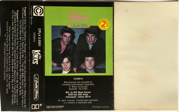 The Kinks : A Compleat Collection (Cass, Comp, Club, RCA)