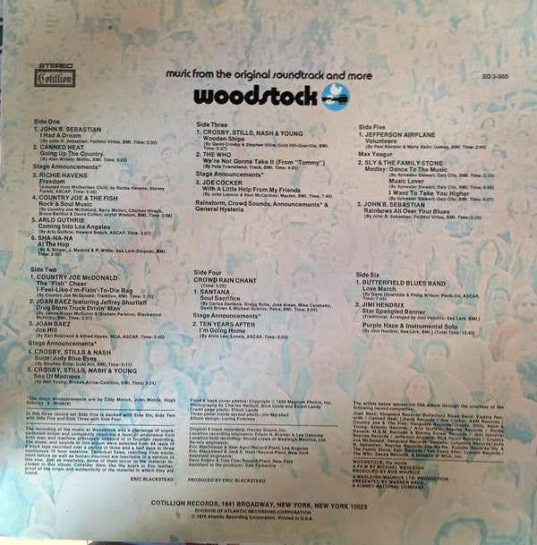 Various : Woodstock - Music From The Original Soundtrack And More (3xLP, Album, SP )