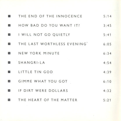 Don Henley : The End Of The Innocence (CD, Album, Club)