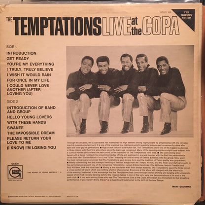 The Temptations : Live At The Copa (LP, Album, Hol)