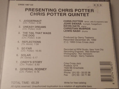 Chris Potter Quintet : Presenting Chris Potter (CD, Album)
