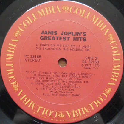 Janis Joplin : Janis Joplin's Greatest Hits (LP, Comp, RE, Pit)