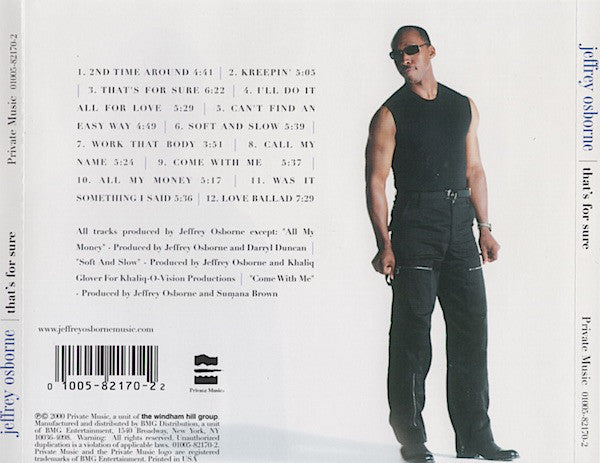 Jeffrey Osborne : That's For Sure (CD, Album)