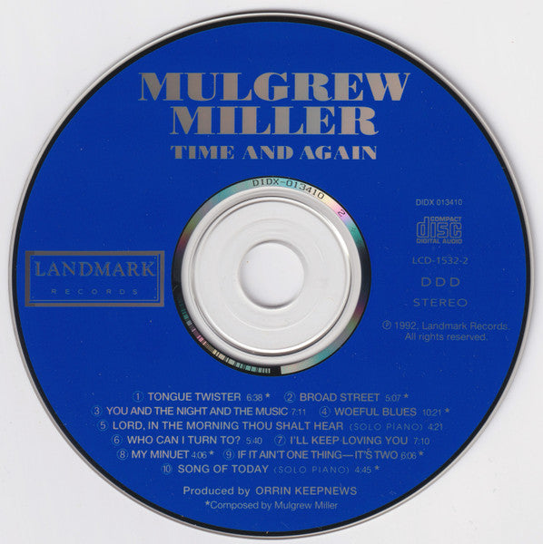 Mulgrew Miller : Time And Again (CD, Album)