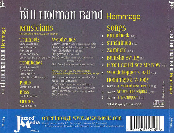 The Bill Holman Band : Hommage (CD, Album)