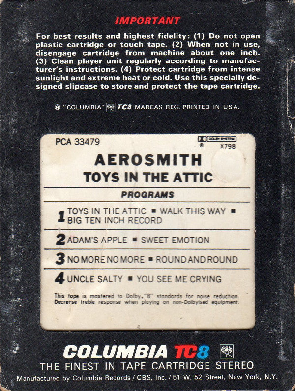 Aerosmith : Toys In The Attic (8-Trk, Album, Dol)