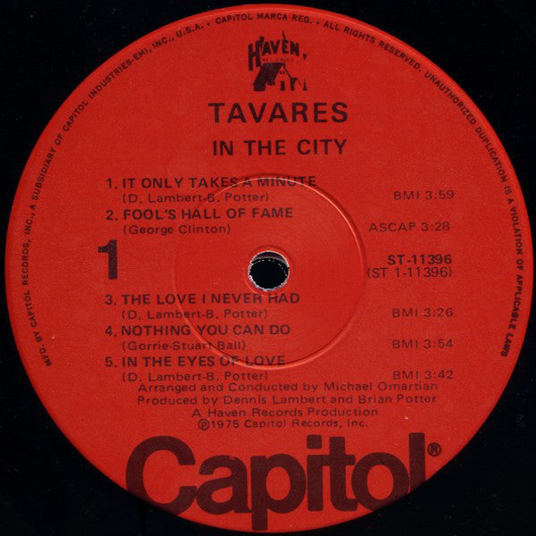 Tavares : In The City (LP, Album)