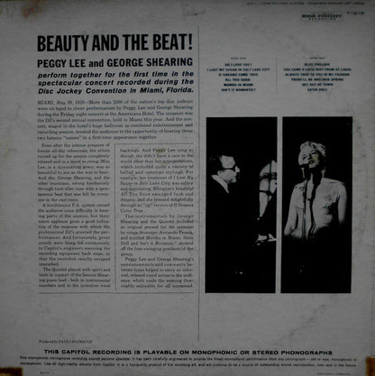 Peggy Lee / George Shearing : Beauty And The Beat! (Recorded Live At The National Disc Jockey Convention In Miami, Florida) (LP, Album, Mono, Ind)